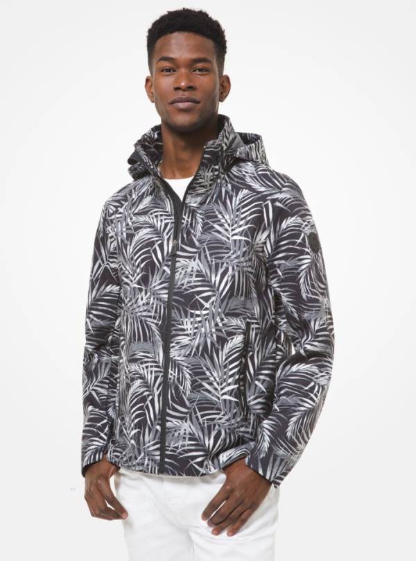 Panske Bundy Michael Kors Palm Leaf Anorak Čierne - Oblecenie Michael Kors Obchod | DQLEO-2560